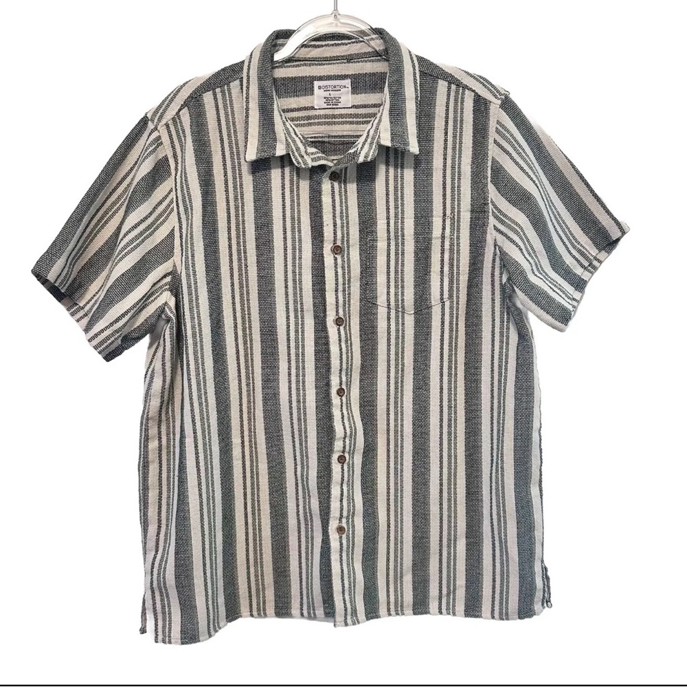 Distortion Vintage Mens Large Button Down Summer Shirt